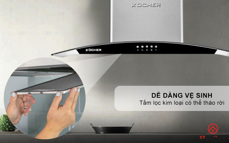 MÁY HÚT MÙI GẮN TƯỜNG KÍNH CONG  KOCHER K- 8070I - NGANG 70CM K8070I 7