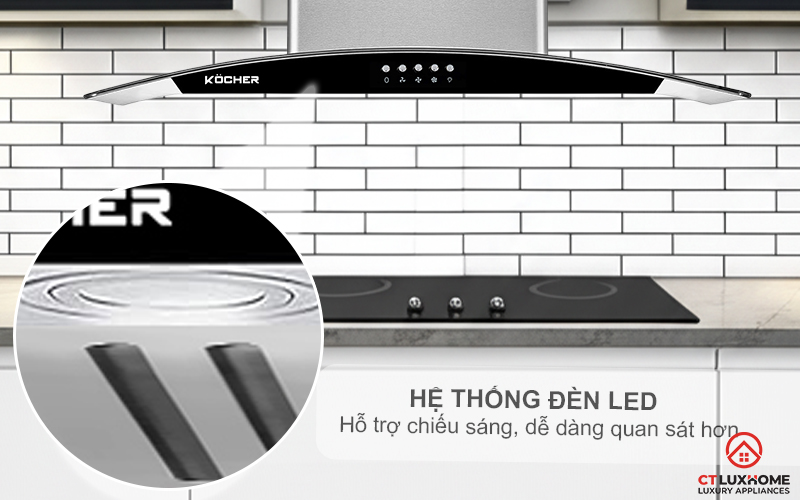 MÁY HÚT MÙI GẮN TƯỜNG KÍNH CONG  KOCHER K- 8070I - NGANG 70CM K8070I 3