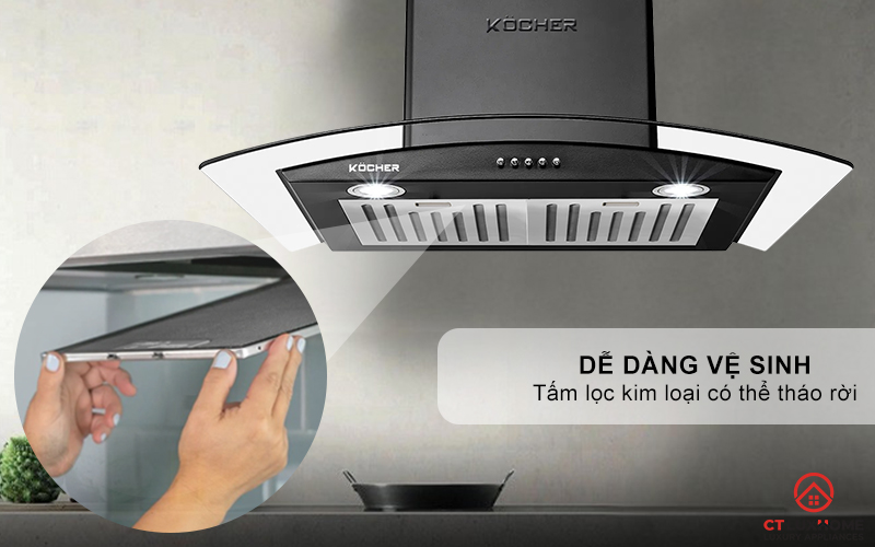 MÁY HÚT MÙI GẮN TƯỜNG KÍNH CONG KOCHER K-8870BL NGANG 70CM K8870BL 7