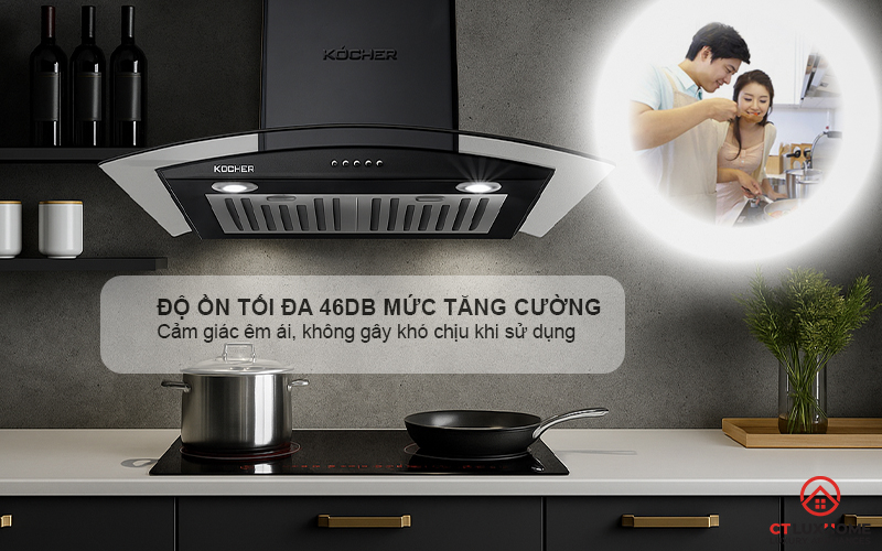 MÁY HÚT MÙI GẮN TƯỜNG KÍNH CONG KOCHER K-8870BL NGANG 70CM K8870BL 6