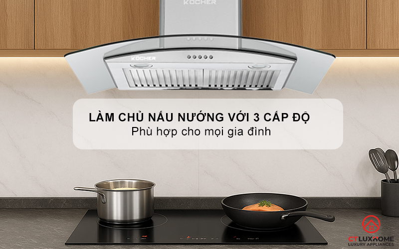 MÁY HÚT MÙI GẮN TƯỜNG KÍNH CONG KOCHER K-8870PRO NGANG 70CM K8870PRO 4