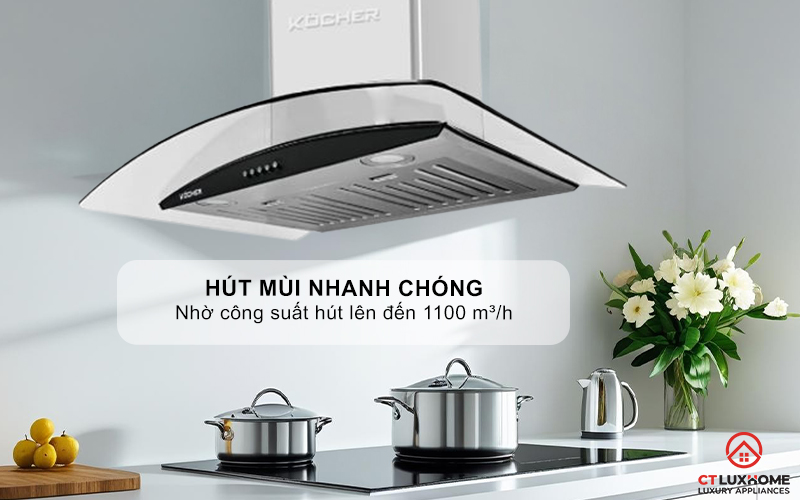 MÁY HÚT MÙI GẮN TƯỜNG KÍNH CONG KOCHER K-8870PRO NGANG 70CM K8870PRO 2