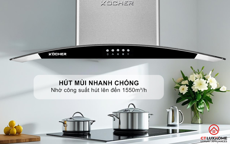 MÁY HÚT MÙI GẮN TƯỜNG KÍNH CONG  KOCHER K- 8872I - NGANG 70CM K8872I 2