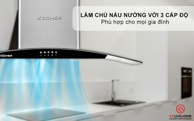 MÁY HÚT MÙI GẮN TƯỜNG KÍNH CONG  KOCHER K- 8872I - NGANG 90CM K8872I 4