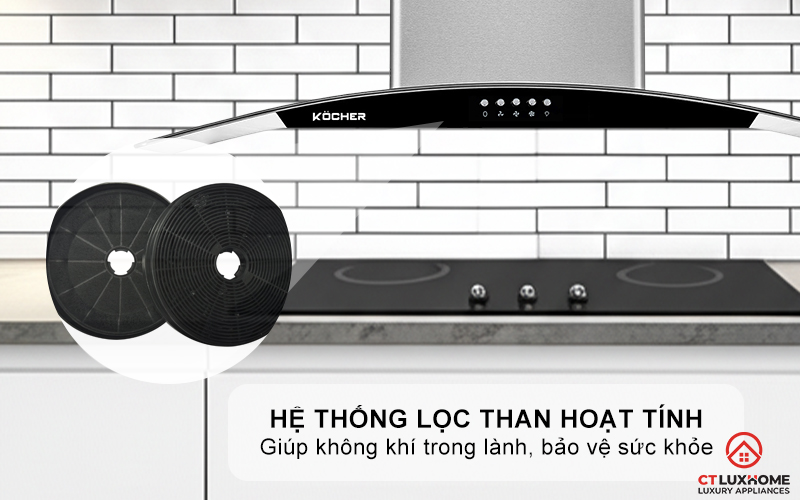 MÁY HÚT MÙI GẮN TƯỜNG KÍNH CONG  KOCHER K- 8872I - NGANG 90CM K8872I 5