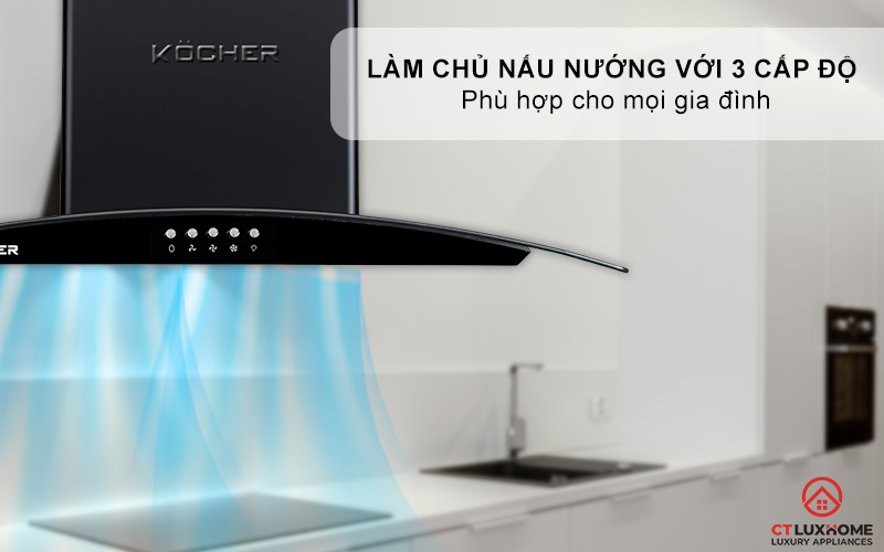 MÁY HÚT MÙI GẮN TƯỜNG KÍNH CONG  KOCHER K- 8872V - NGANG 70CM K8872V 4