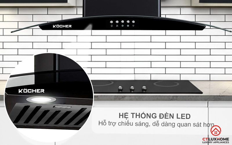 MÁY HÚT MÙI GẮN TƯỜNG KÍNH CONG  KOCHER K- 8872V - NGANG 70CM K8872V 3
