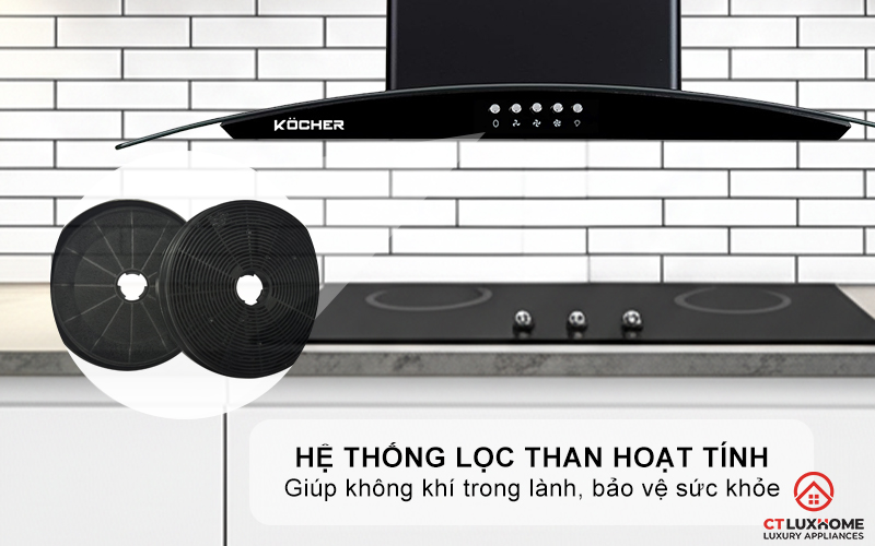 MÁY HÚT MÙI GẮN TƯỜNG KÍNH CONG  KOCHER K- 8872V - NGANG 70CM K8872V 5
