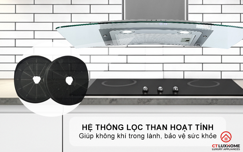 MÁY HÚT MÙI GẮN TƯỜNG KÍNH CONG KOCHER K-8970 K8970 5