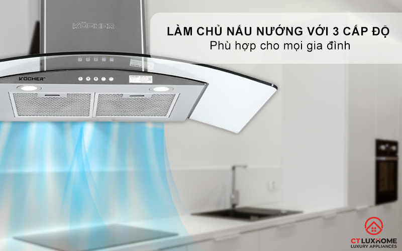 MÁY HÚT MÙI GẮN TƯỜNG KÍNH CONG  KOCHER K-8890 NGANG 90CM K8890 4