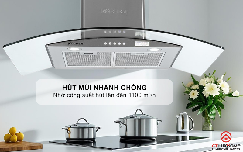 MÁY HÚT MÙI GẮN TƯỜNG KÍNH CONG  KOCHER K-8870 NGANG 70CM K8870 4