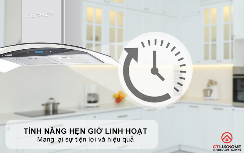 MÁY HÚT MÙI GẮN TƯỜNG KÍNH CONG KOCHER K-228S NGANG 90CM K228S 6