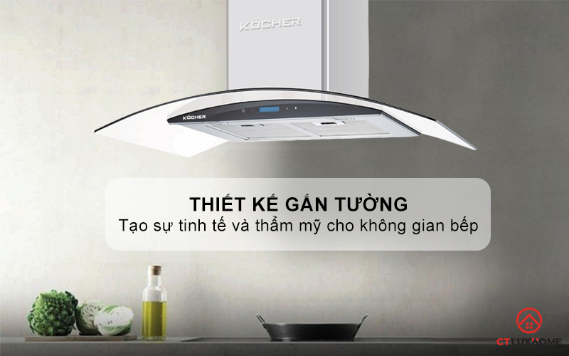 MÁY HÚT MÙI GẮN TƯỜNG KÍNH CONG KOCHER K-228S NGANG 90CM K228S 1