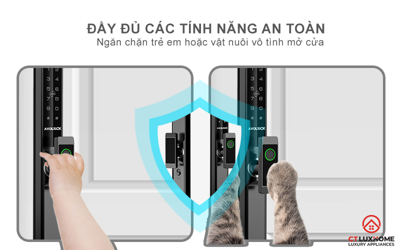 KHÓA CỬA NHÔM AVOLOCK AN 383 NHẬN DIỆN VÂN TAY AN383 8