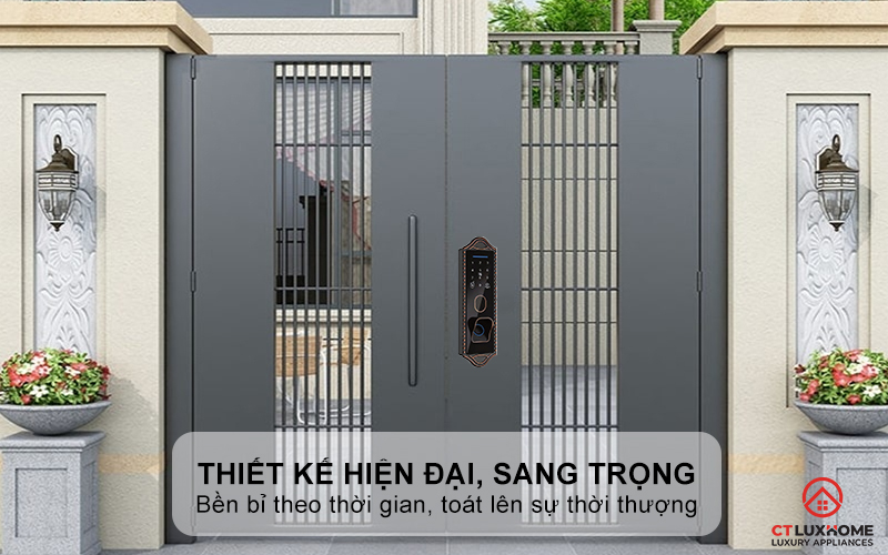 Thiết kế hiện đại, sang trọng, phù hợp cho cổng ngoài trời