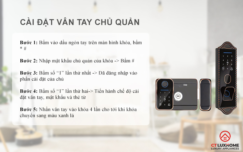 Cài đặt vân tay chủ quản