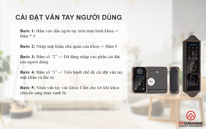 Cài đặt vân tay người dùng
