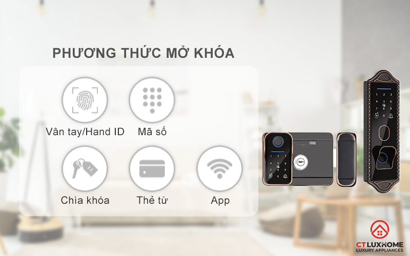 Mở khóa nhanh chóng, linh hoạt với nhiều phương thức
