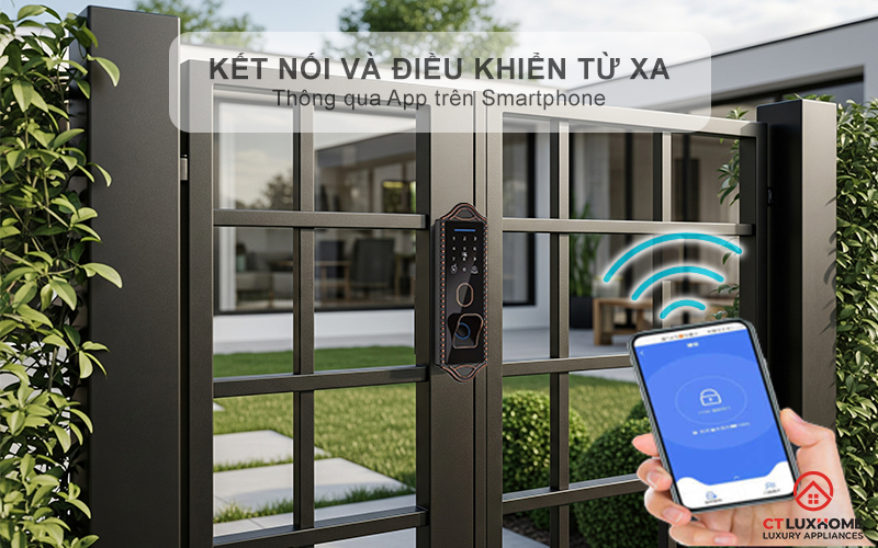 Kết nối thông minh, điều khiển khóa từ xa tiện lợi qua điện thoại