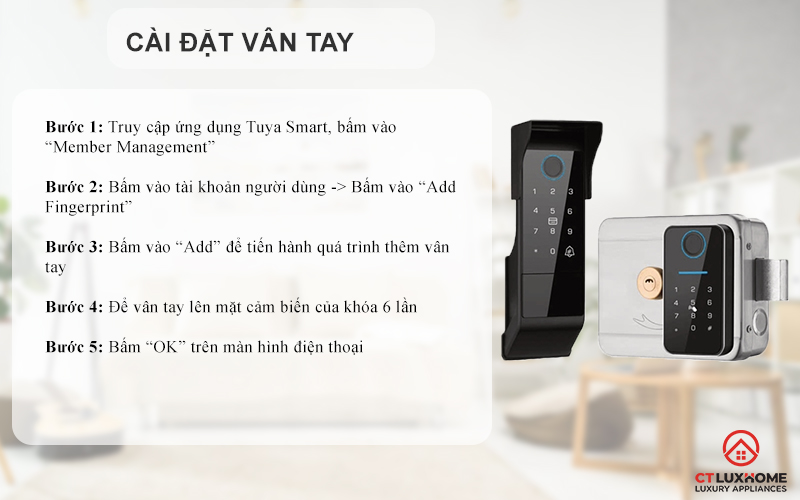 Cài đặt vân tay người dùng