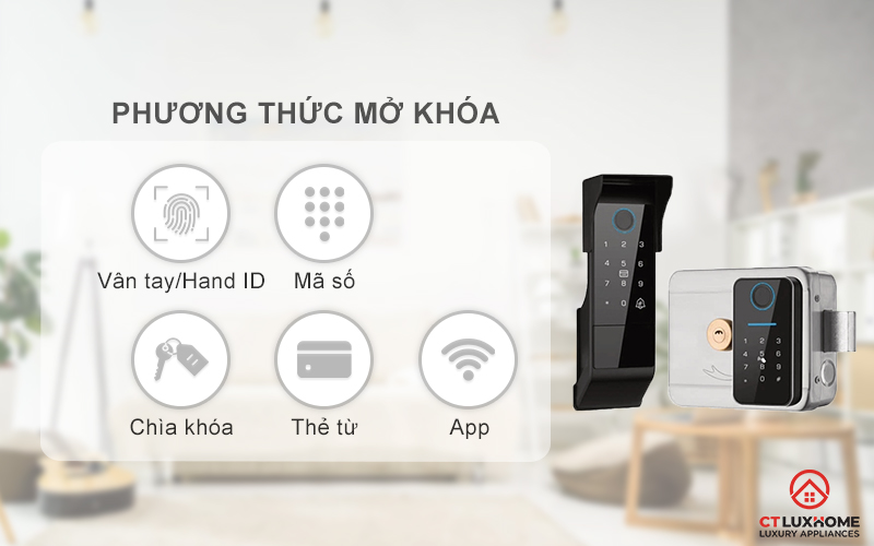 Mở khóa nhanh chóng, linh hoạt với nhiều phương thức