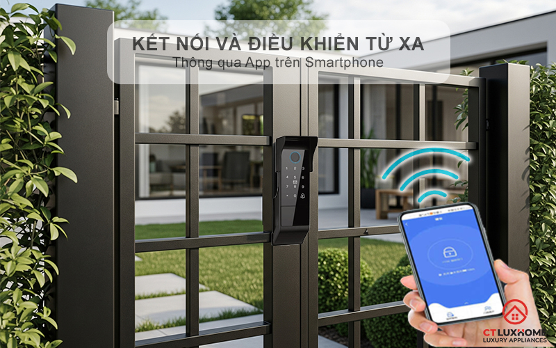 Kết nối thông minh, điều khiển khóa từ xa tiện lợi qua điện thoại