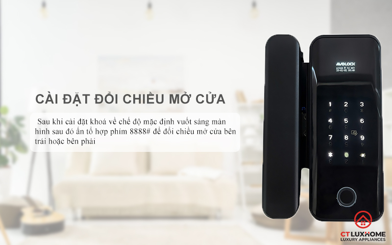 Cài đặt đổi chiều mở cửa