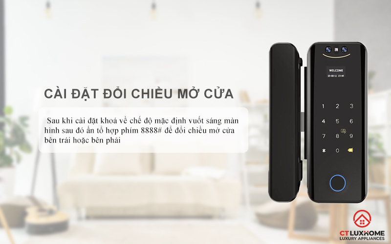 Cài đặt đổi chiều mở cửa