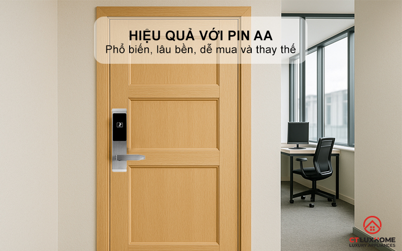 Hoạt động hiệu quả với Pin AA, tự động báo khi pin yếu