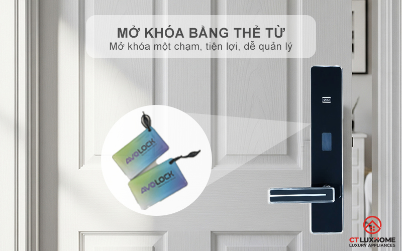 Mở khóa bằng thẻ từ tiện lợi