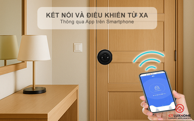 Kết nối thông minh, điều khiển khóa từ xa tiện lợi qua điện thoại
