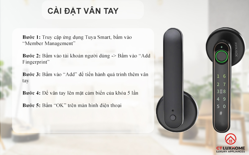 Cài đặt vân tay người dùng