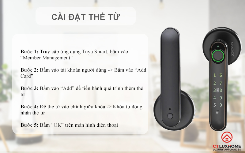 Cài đặt thẻ từ người dùng