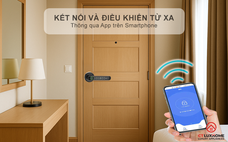 Kết nối thông minh, điều khiển khóa từ xa tiện lợi qua điện thoại