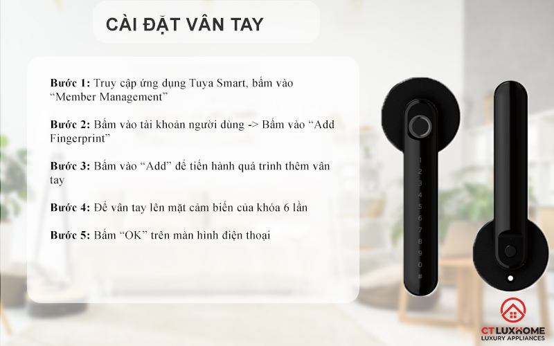 Cài đặt vân tay người dùng