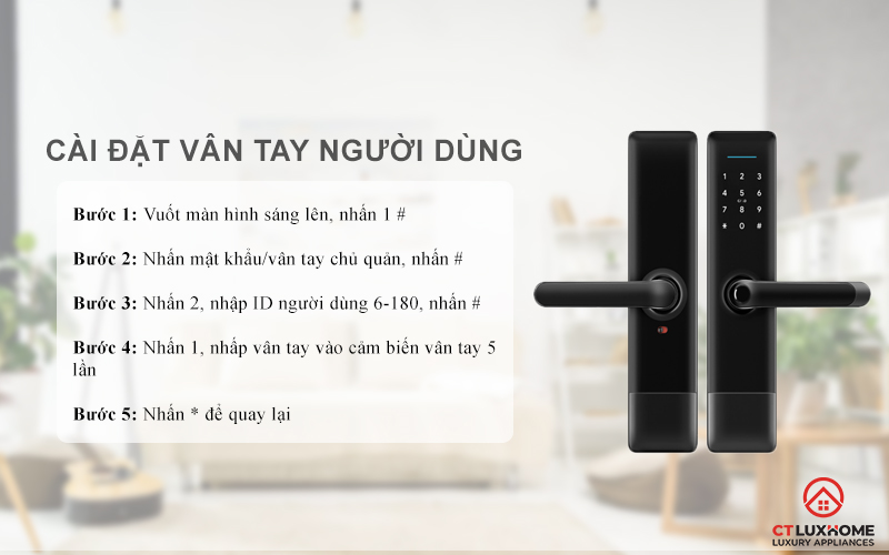 Cài đặt vân tay người dùng