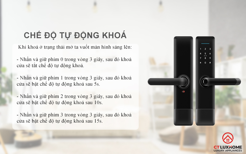 Cài đặt chế độ tự động khóa