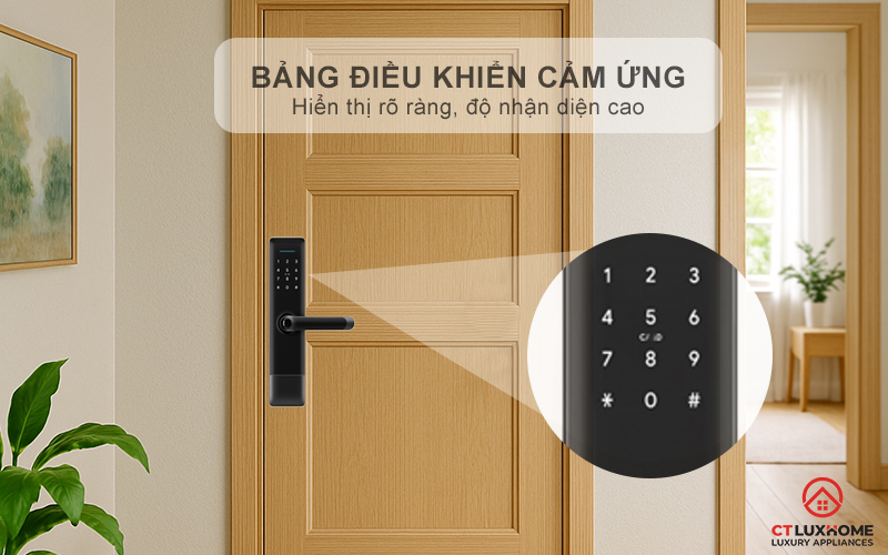 Thao tác mở khóa dễ dàng với bảng điều khiển cảm ứng hiện đại