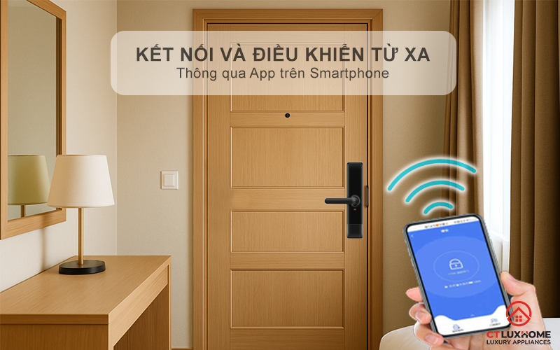 Kết nối thông minh, điều khiển khóa từ xa tiện lợi qua điện thoại