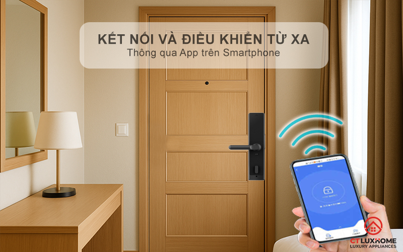 Kết nối thông minh, điều khiển khóa từ xa tiện lợi qua điện thoại