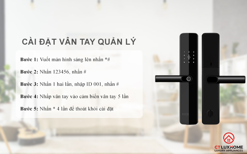 Cài đặt vân tay quản lý