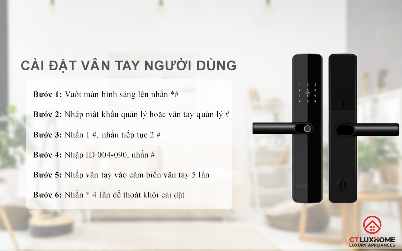 Cài đặt vân tay người dùng
