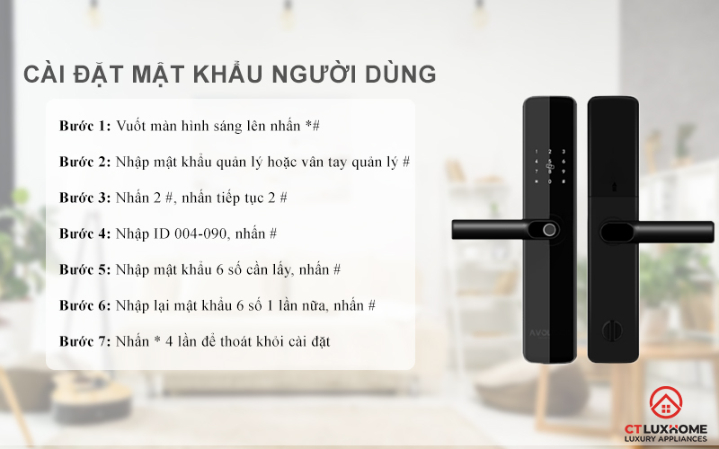Cài đặt mật khẩu người dùng