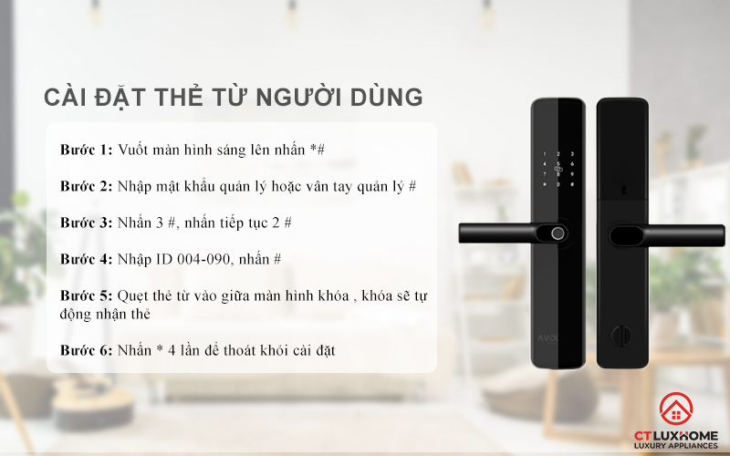 Cài đặt thẻ từ người dùng