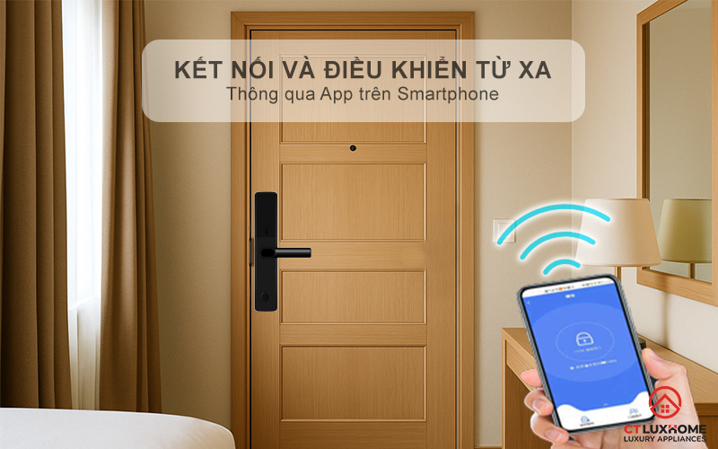Kết nối thông minh, điều khiển khóa từ xa tiện lợi qua điện thoại