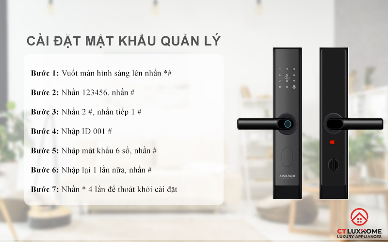 Cài đặt mật khẩu quản lý