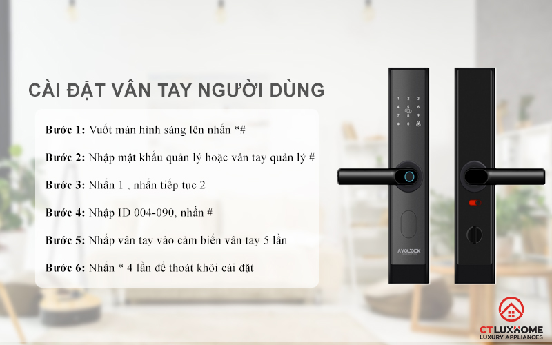 Cài đặt vân tay người dùng