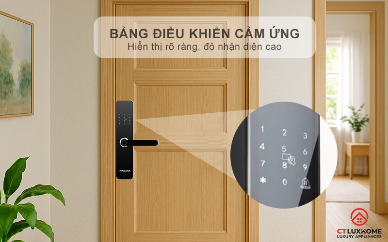 Thao tác mở khóa dễ dàng với bảng điều khiển cảm ứng hiện đại