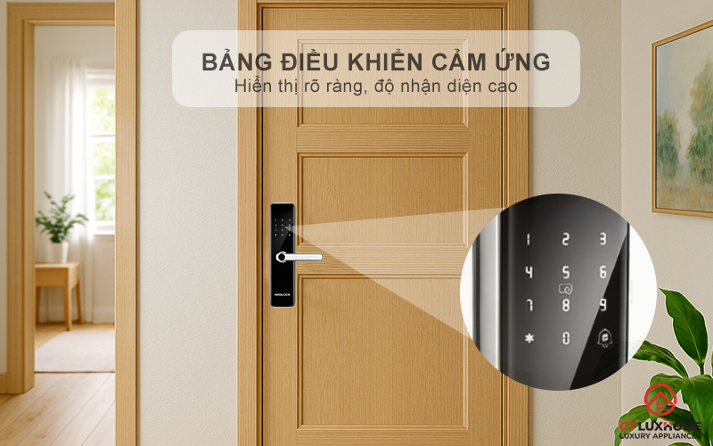Thao tác mở khóa dễ dàng với bảng điều khiển cảm ứng hiện đại