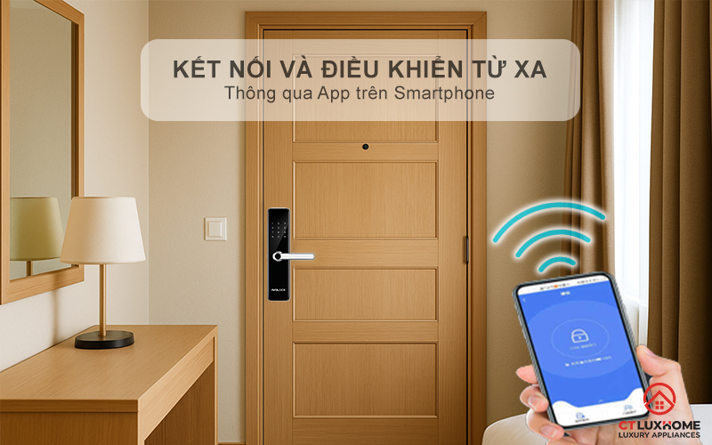 Kết nối thông minh, điều khiển khóa từ xa tiện lợi qua điện thoại